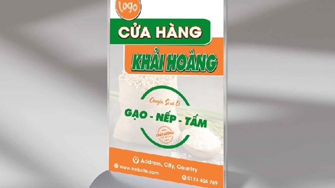 Thiết Kế Bảng Hiệu Cửa H&agrave;ng Gạo