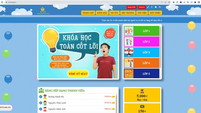 Quảng c&aacute;o v&iacute;t đơn c&aacute;c kh&oacute;a học online cho b&eacute; tiểu học, tiền tiểu học