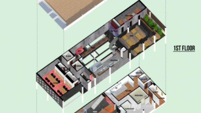 Yazawa BBQ Restaurant | axonometric diagram