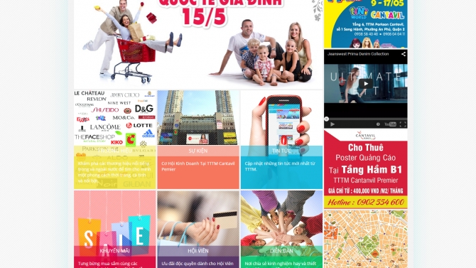 Thiết kế v&agrave; lập tr&igrave;nh cho website Cantavil Premier Mall