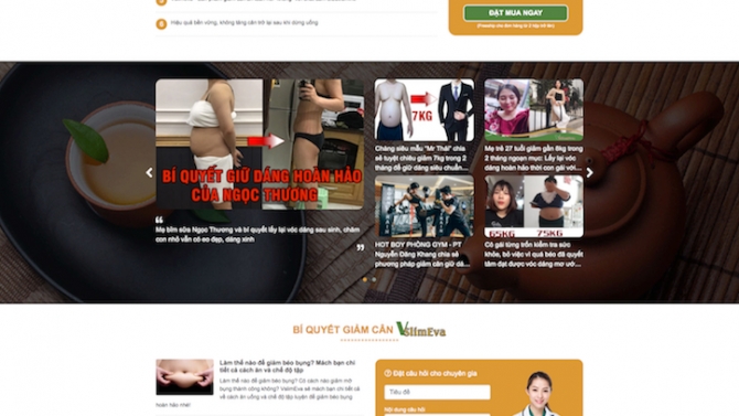 Web giới thiệu sản phẩm giảm c&acirc;n