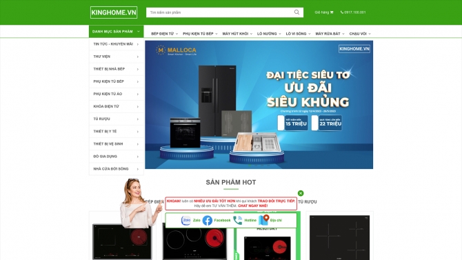 Website B&aacute;n H&agrave;ng Thiết Bị Nh&agrave; Bếp KingHome