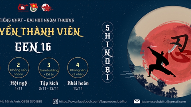 TUYỂN TH&Agrave;NH VI&Ecirc;N GEN 16 - JPC CLB tiếng Nhật trường ĐH Ngoại thương