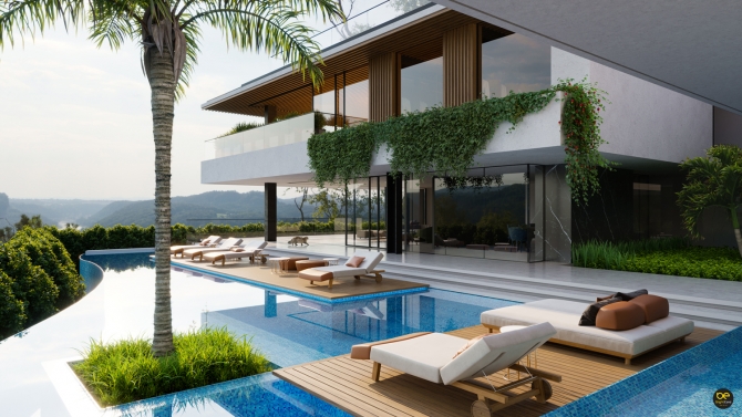 Diễn họa 3D biệt thự Hillside Home