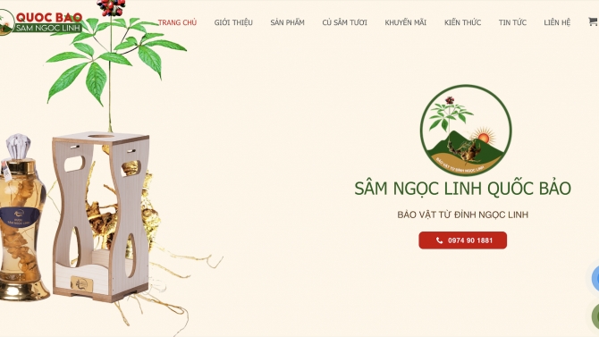 Tạo website S&acirc;m Ngọc Linh