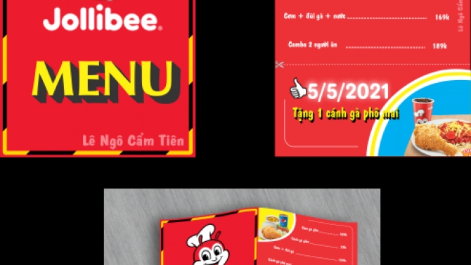 thiết kế menu của jolibee