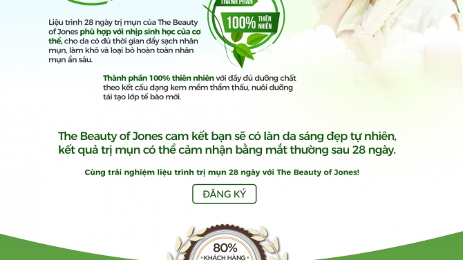 Landing page nh&atilde;n h&agrave;ng The Beauty of Jones