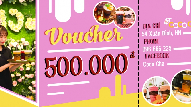 Voucher hệ thống Tr&agrave; Sữa Cococha.