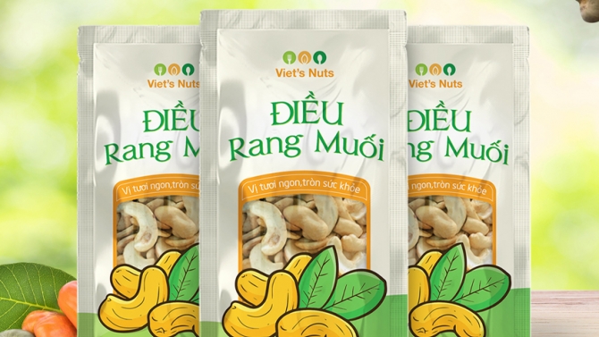 Thiết kế bao b&igrave; Hạt Điều Rang Muối