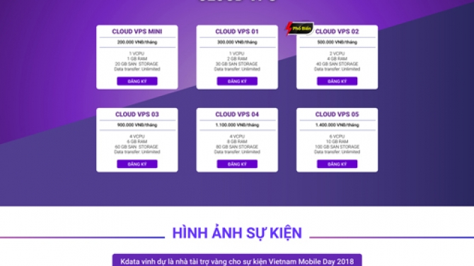 landing page Cloud VPS - Kdata