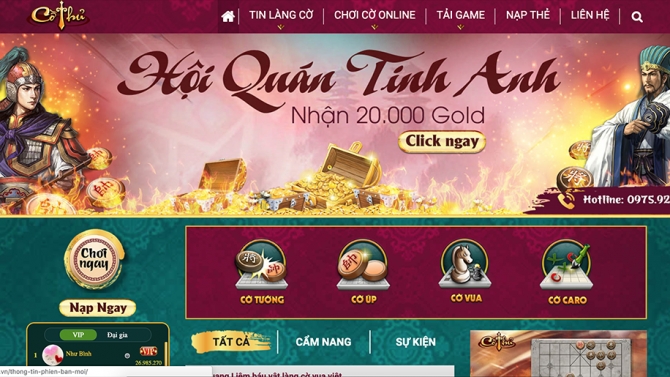 Website Game Cờ Thủ