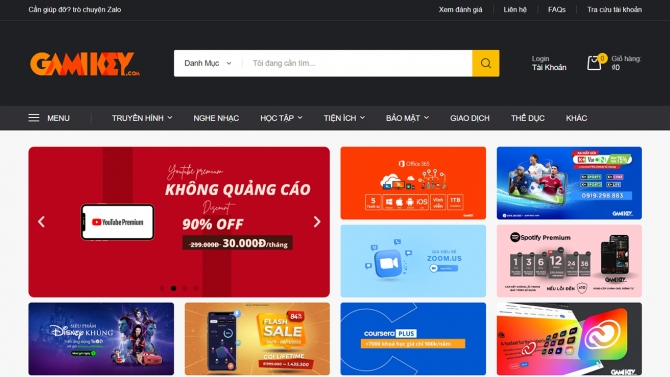 Thiết kế website b&aacute;n key bản quyền