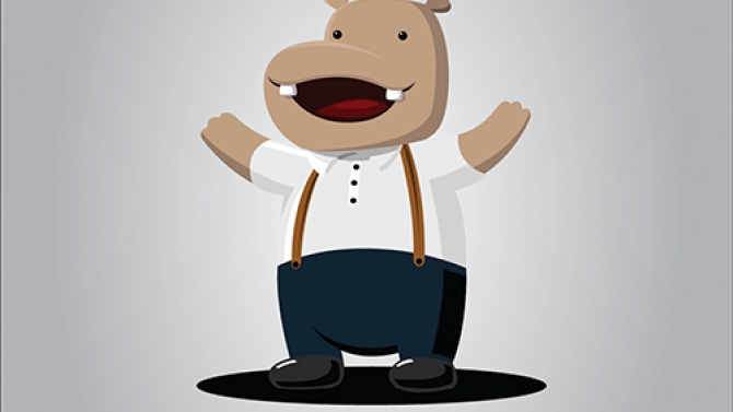Linh vật tr&agrave; sữa hippo