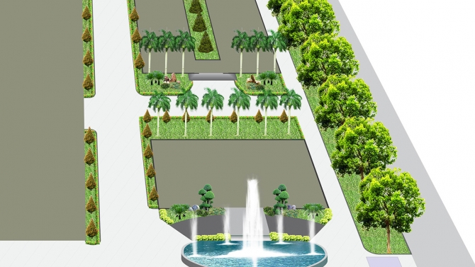 Bảng vẽ phối cảnh c&acirc;y xanh nh&agrave; xuởng