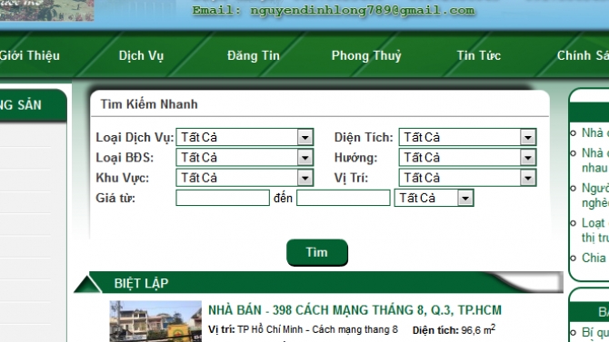 Web site bất động sản