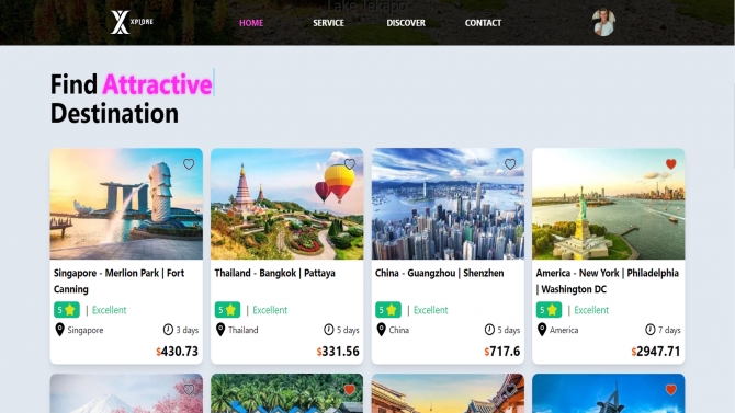 Website Xplore book tour du lịch