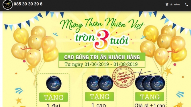 Thiết kế website Cao gừng