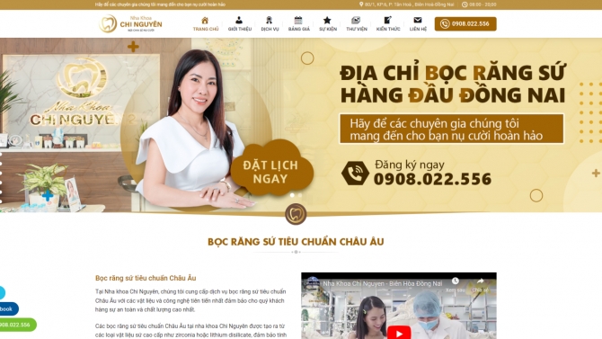 Thiết kế website lĩnh vực nha khoa chi nguy&ecirc;n