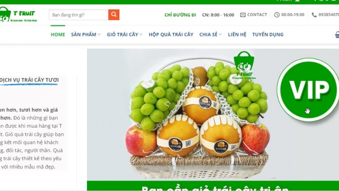 X&acirc;y dựng cửa h&agrave;ng T Fruit
