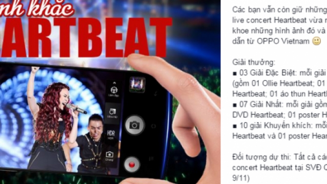 OPPO 'Share Heartbeat' Mỹ T&acirc;m - Viết nội dung Fanpage