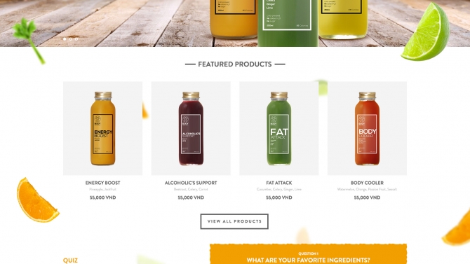 Thiết kế landing page Body Impact Juice
