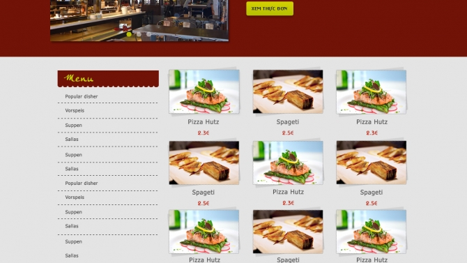 Thiết kế website nh&agrave; h&agrave;ng ăn