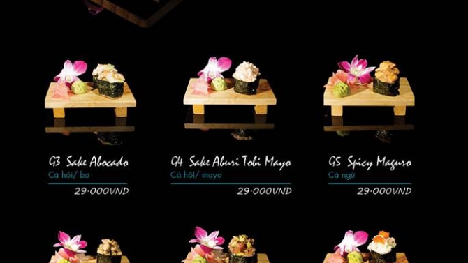 Thiết kế menu - bộ nhận diện thương hiệu qu&aacute;n ăn Nhật