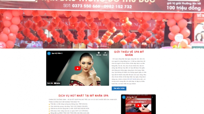Thiết kế website mynhanspa.com