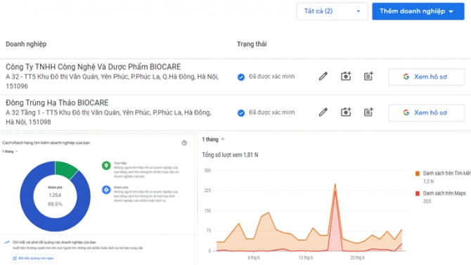 Tạo maps v&agrave; x&aacute;c minh Google Maps doanh nghiệp