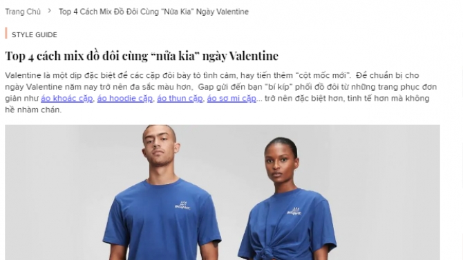 SEO Content sản phẩm thời trang m&ugrave;a Valentine