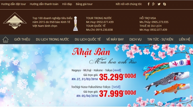 Thiết kế website du lịch