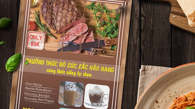 Thiết kế tờ rơi cho Nh&agrave; h&agrave;ng Ngọc Nga