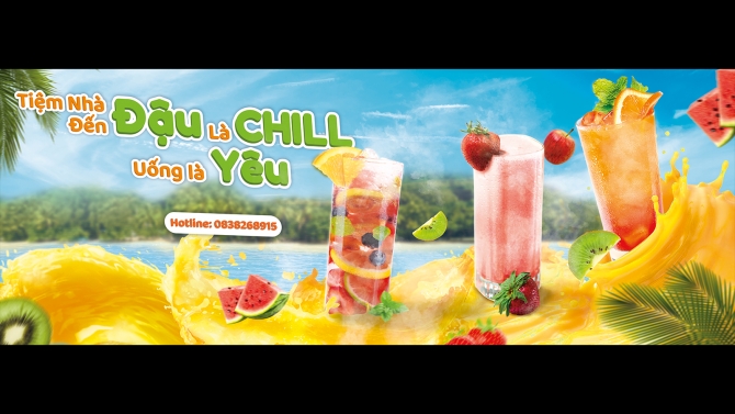 banner quảng c&aacute;o cửa h&agrave;ng sinh tố