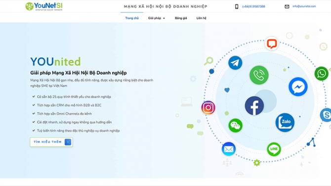 Landing Page Dịch vụ sản phẩm mới của C&ocirc;ng ty YouNet SI