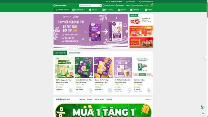 S&agrave;n TMĐT n&ocirc;ng sản FoodMap (React)