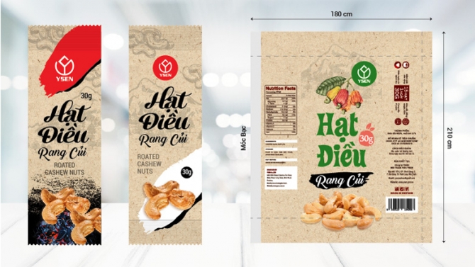 Bao b&igrave; Hạt điều rang muối