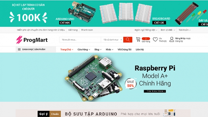 Web b&aacute;n h&agrave;ng linh kiện lập tr&igrave;nh nh&uacute;ng