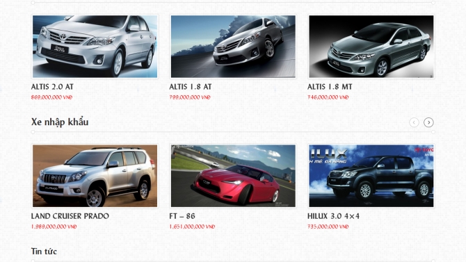 Website Toyota C&aacute;i Răng, Cần Thơ