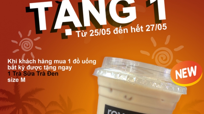Thiết kế banner cho cửa h&agrave;ng RoyalTea