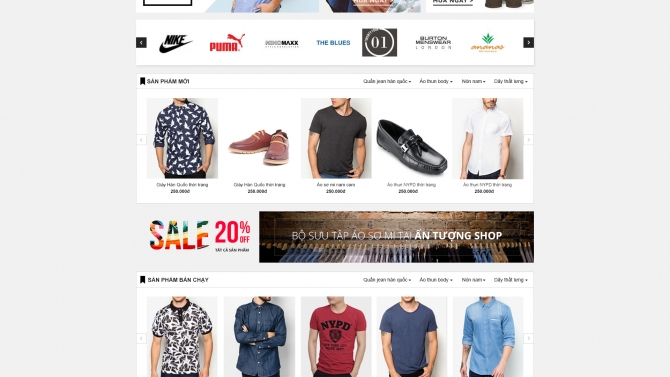 Ph&aacute;t triển website thời trang nam