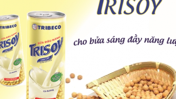 thiết kế poster cho sản phẩm sữa đậu n&agrave;nh Tribeco