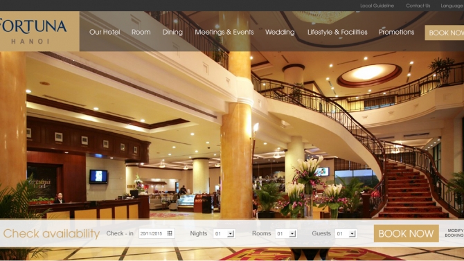 Website kh&aacute;ch sạn, đặt ph&ograve;ng