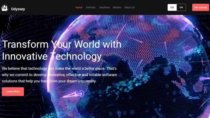 Thiết kế website cho Oddsey Software