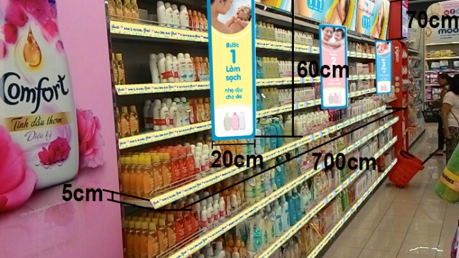 phối cảnh top, divider, shefltaker nh&atilde;n h&agrave;ng Johnson baby cho lotte Q7