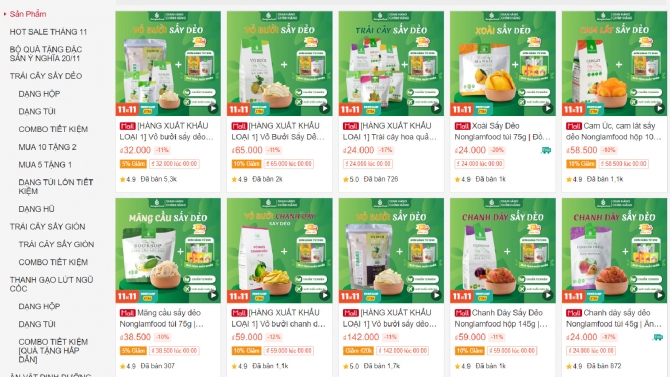 X&acirc;y dựng lại h&igrave;nh ảnh tr&ecirc;n s&agrave;ng thương mại điện tử của Nonglamfood