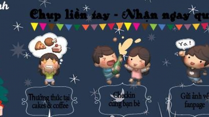Thiết kế Banner cửa h&agrave;ng Cakes & Coffee