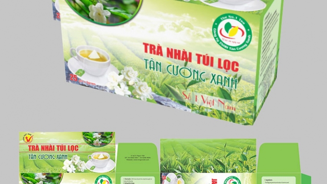 Thiết kế bao b&igrave; hộp ch&egrave; T&acirc;n Cương Xanh