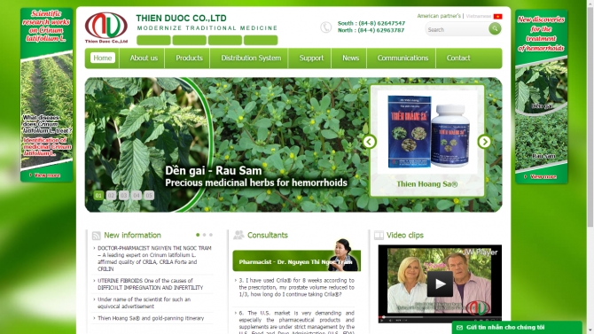 Thien Duoc Co., Ltd's website