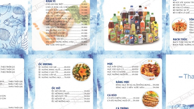 Menu qu&aacute;n ăn