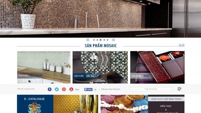 giao diện website Gạch Mosaic của Secoin